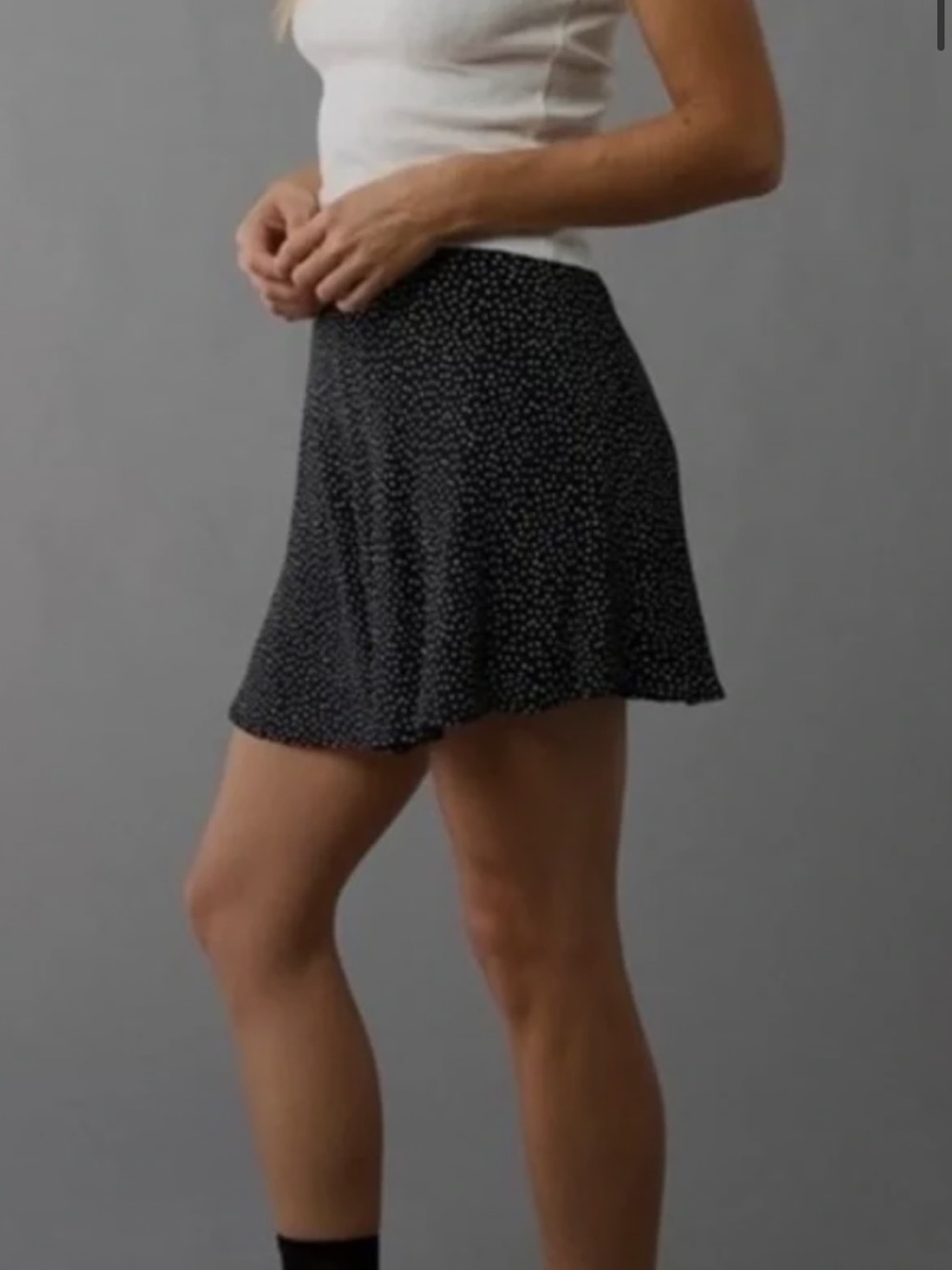 American Eagle Outfitters Black & White Polka Dot Mini Skirt